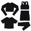 SEAMLESS FITNESS SET 2/3/5 PIECES MESH LEGGINGS AND CROP TOP