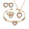 Cute Heart Shaped Neclace Earrings Sets