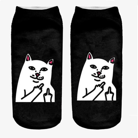 cat Art funny socks
